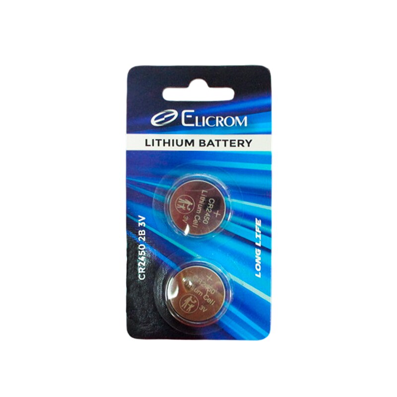 Batería Elicrom de botón CR2450 3V, pk/2 - ELICROM