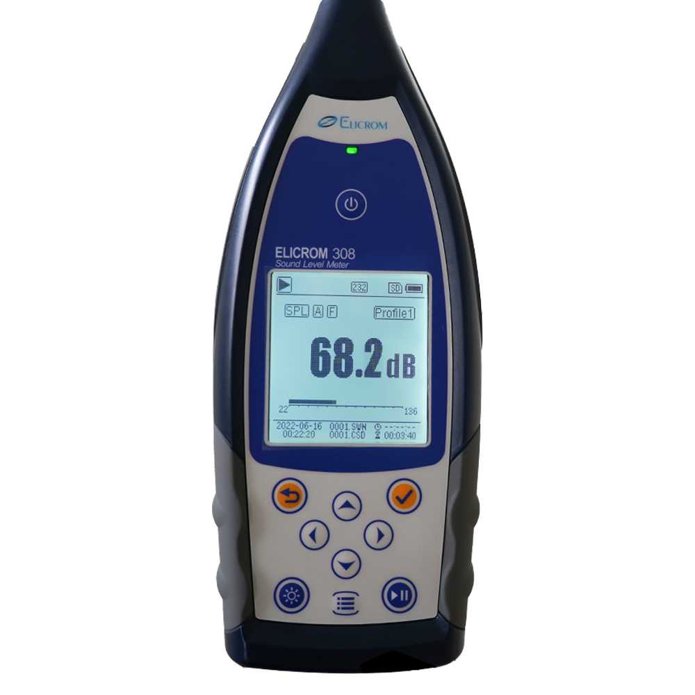 Sonómetro analizador tipo 1, 22 dBA a 136 dBA - ELICROM
