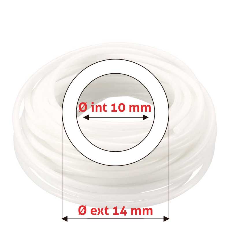 Manguera de silicón Øe 14 mm x Øi 10 mm translucida atoxica - ELICROM