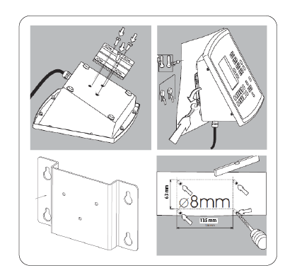 Soporte de pared vertical para indicadores de peso Midrics, Combics o Signum - ELICROM