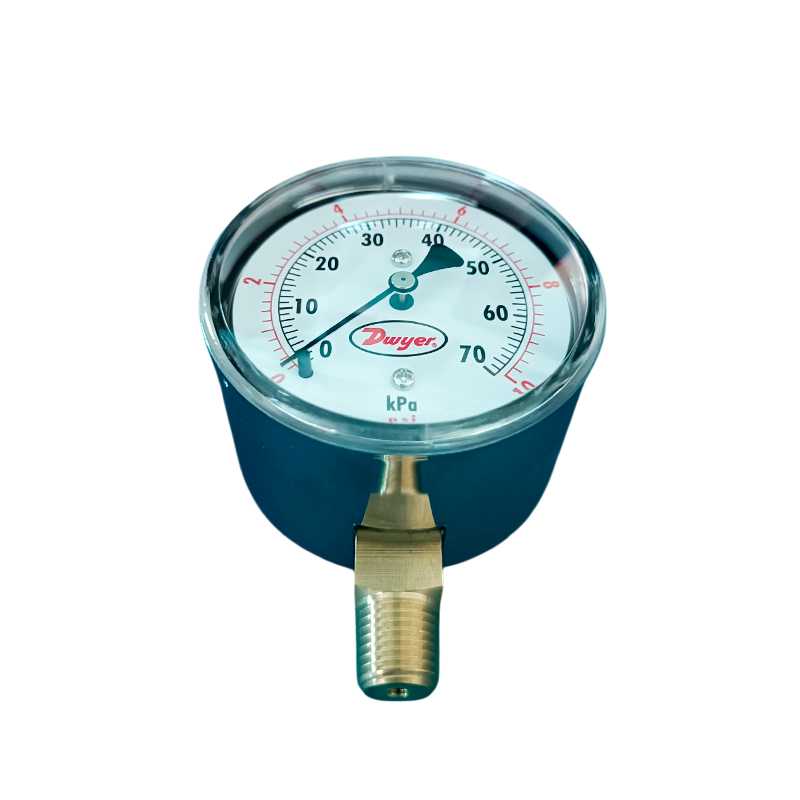 Manómetro 0 a 10 PSI modelo LPG5 de DWYER conexión inferior de 1/4 NPT - ELICROM